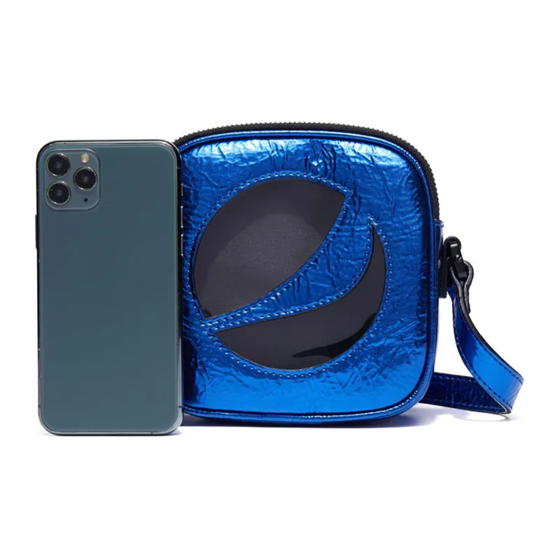 Pepsi Leather Shoulder Bag, Crossbody Bag Regular Unisex Dazzling Blue-4
