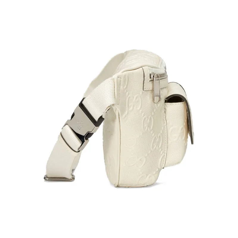 GUCCI Leather Fanny Pack Sling Bags Regular Men's White-2