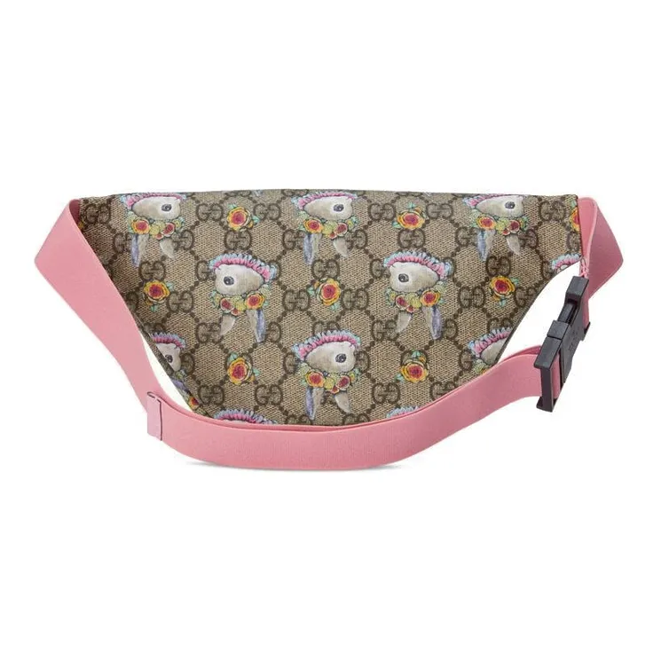GUCCI Yuko Higuchi Collaboration Canvas Fanny Pack, Sling Bag, Kids' Bag Kids' Ebony/Pink-6