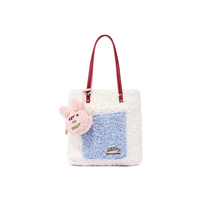 Miffy Lambswool Tote Bag Women's Khaki/Ecru-5