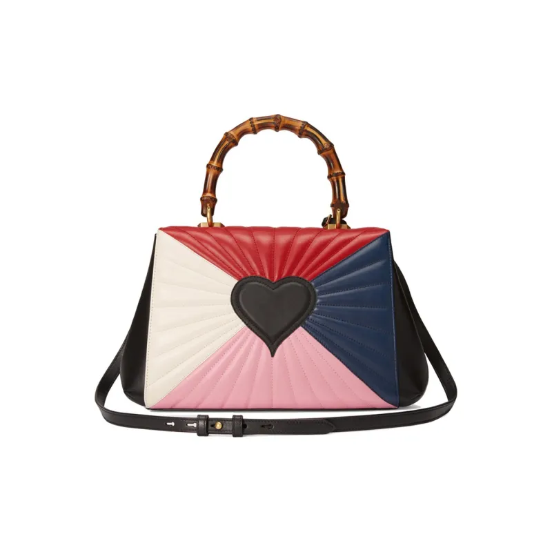 GUCCI Multicolor Leather Shoulder Bag Crossbody Bag Handbag Large Size Women's Red/Blue/Pink/White-3
