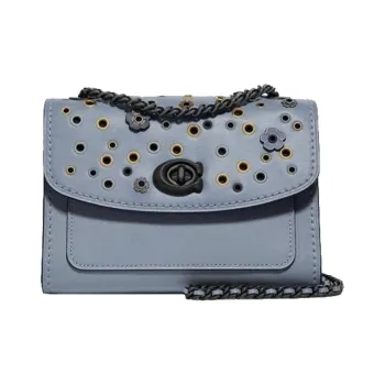 COACH Parker Cow Leather Crossbody Bag, Shoulder Bag Mini Women's Haze Blue