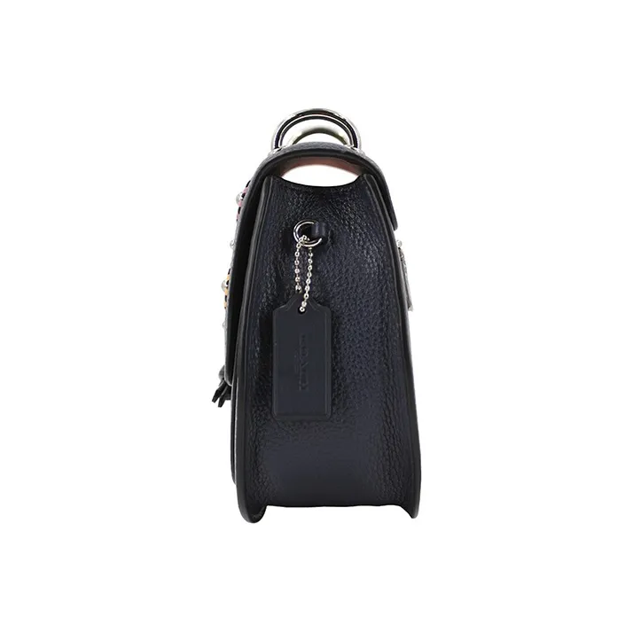 COACH Leather Saddle Bag Crossbody Shoulder Bag Women's Dark Blue-3