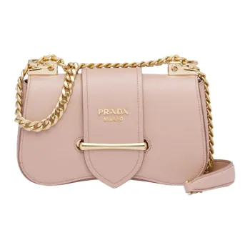 PRADA Sidonie Calfskin Shoulder Bag Crossbody Bag Women's Nude Pink