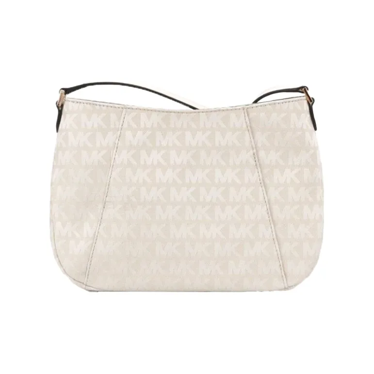 MICHAEL KORS Evie Canvas With Leather Trim Shoulder Bag Crossbody Bag Women's White-1