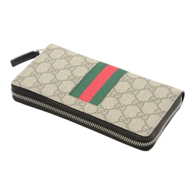 GUCCI Canvas With Leather Canvas Bag Wallet Regular Men's Light Brown-3