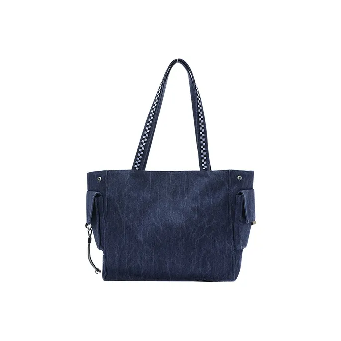 LOLA DESIGN Denim Tote Bag, Shopping Bag, Handbag, Shoulder Bag Unisex Navy Blue-2