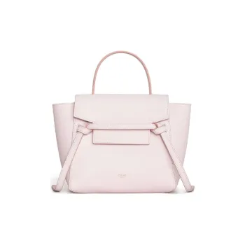 CELINE Belt Grained Calfskin Handbag One Shoulder Crossbody Crossbody Handbag Women's Light Pink