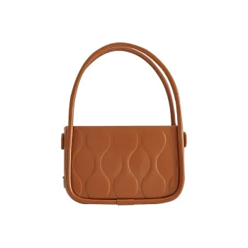 STAR TOWN Cow Leather One Shoulder Handbag Regular Women's Maple Leaf Brown/Vintage Black/Anna Red