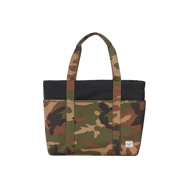 Herschel Polyester Tote Bag Shopping Bag Travel Bag Handbag Regular Unisex Forest Green Camouflage-0