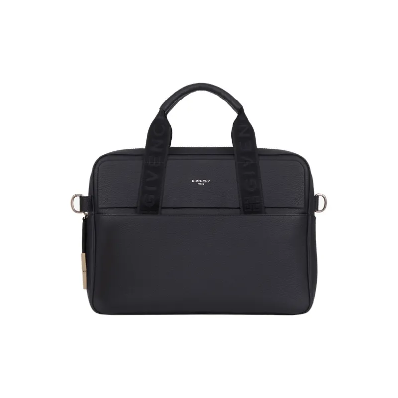GIVENCHY Grained Leather Briefcases Handbags Men's Black-0