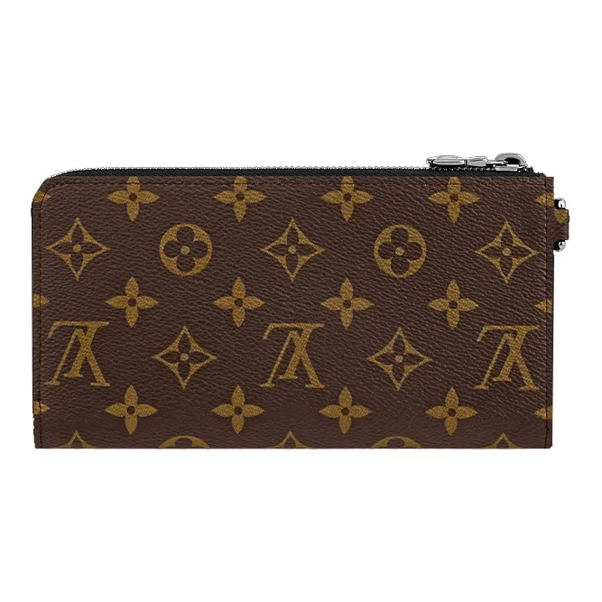 LOUIS VUITTON Zippy Coated Canvas Wallets Handbags Clutches Regular Men's Brown/Black-2