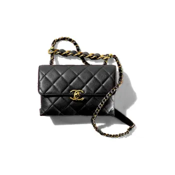 CHANEL Calfskin Lipstick Bag Handbag Shoulder Bag Crossbody Bag Mini Women's Black