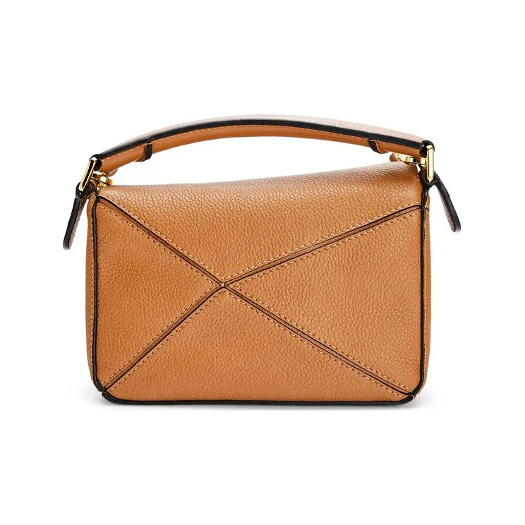 LOEWE Puzzle Grain Calfskin Geometric Puzzle Bag, Crossbody Bag, Shoulder Bag Mini Women's Light Caramel/Light Brown-2