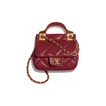CHANEL Calfskin Flap Bag Shoulder Bag Regular Women's Burgundy