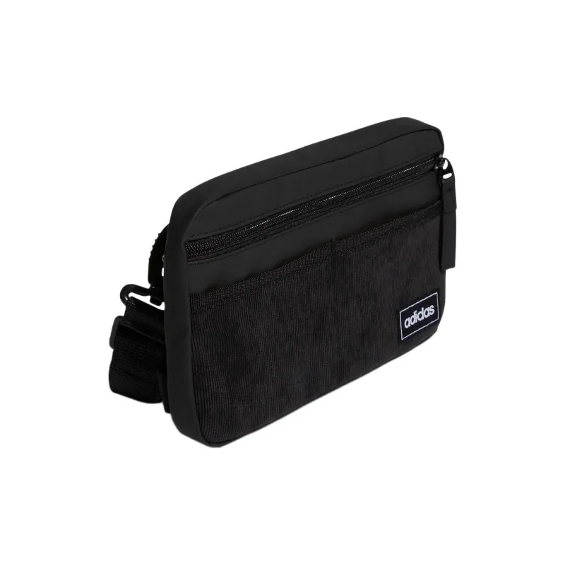 Adidas Polyester With Corduroy Shoulder Bag Crossbody Bag Small Size Unisex Black-2