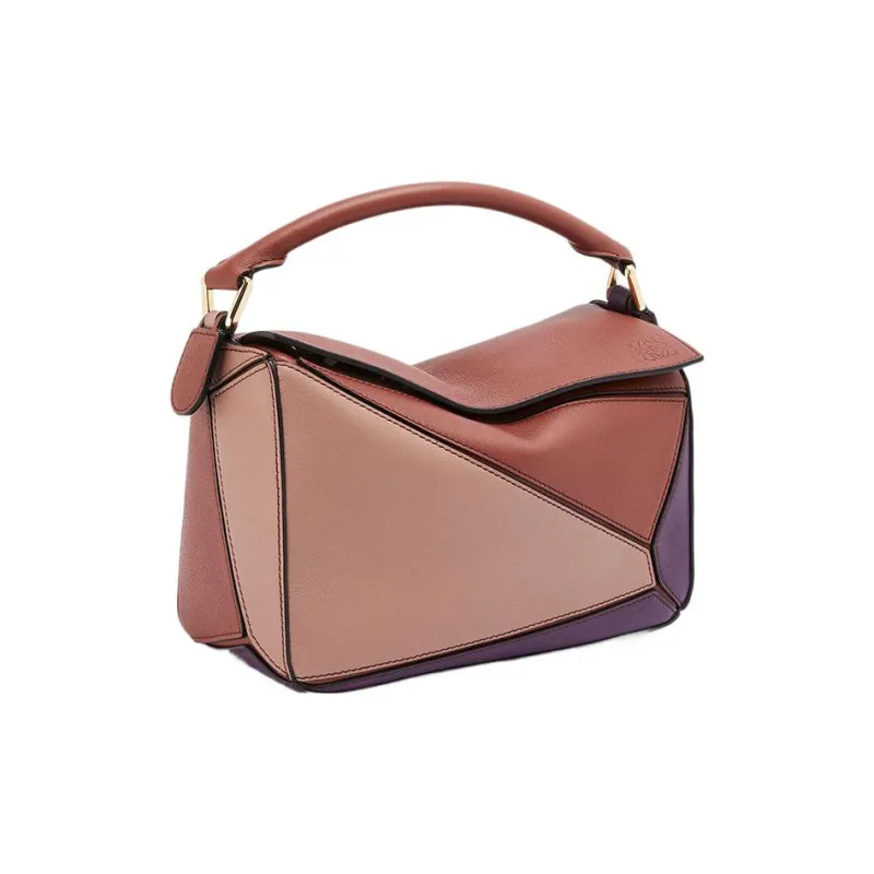 LOEWE Puzzle Calfskin Shoulder Bag Crossbody Bag Handbag Women's Deep Purple/dark Rust-2