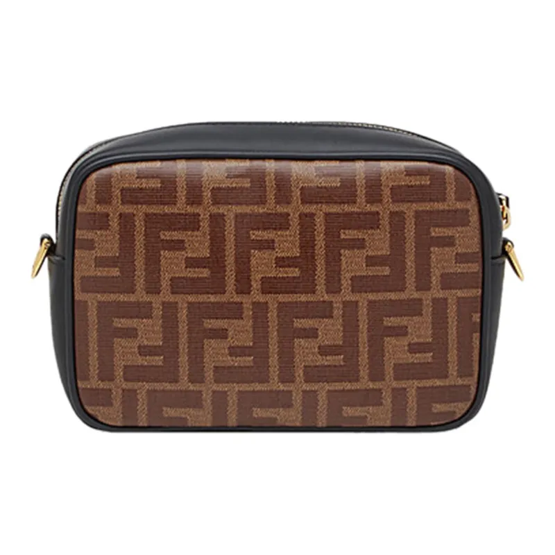 FENDI Cow Leather Crossbody Bag Shoulder Bag Women's Brown-2