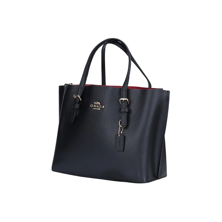 COACH Cow Leather Tote Bag, Shopping Bag, Shoulder Bag, Crossbody Bag, Handbag Medium Size Women's Black-1
