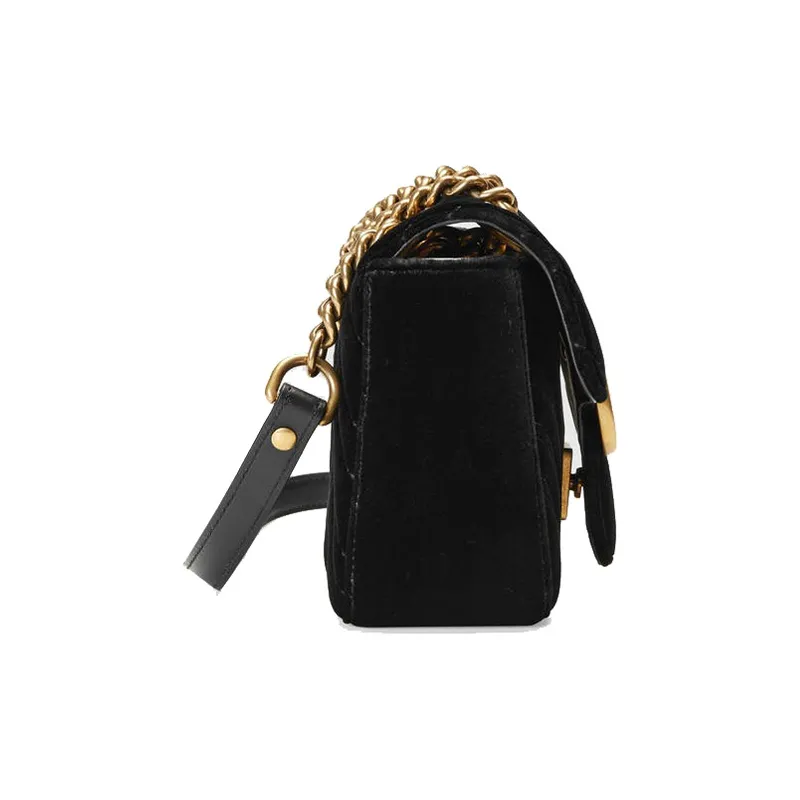 GUCCI GG Marmont Velvet Matelasse Mini Black-2
