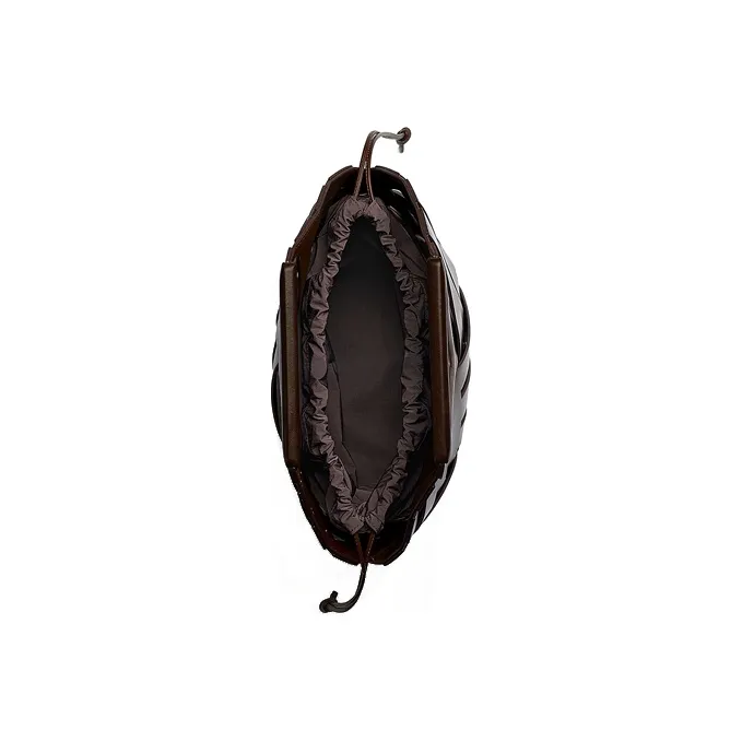 Bottega Veneta POINT Cow Leather Patchwork With Sheepskin Handbag Regular Women's Black-2