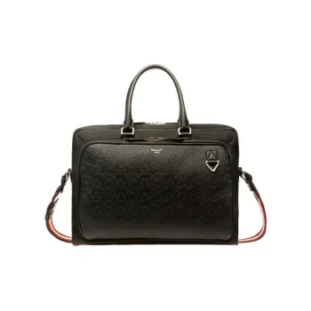 BALLY Nylon With Leather Crossbody Briefcase, Handbag Men's Black