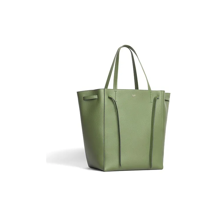 CELINE Grain Cow Leather Handbag Tote Bag Shoulder Bag Women's Light Khaki-1