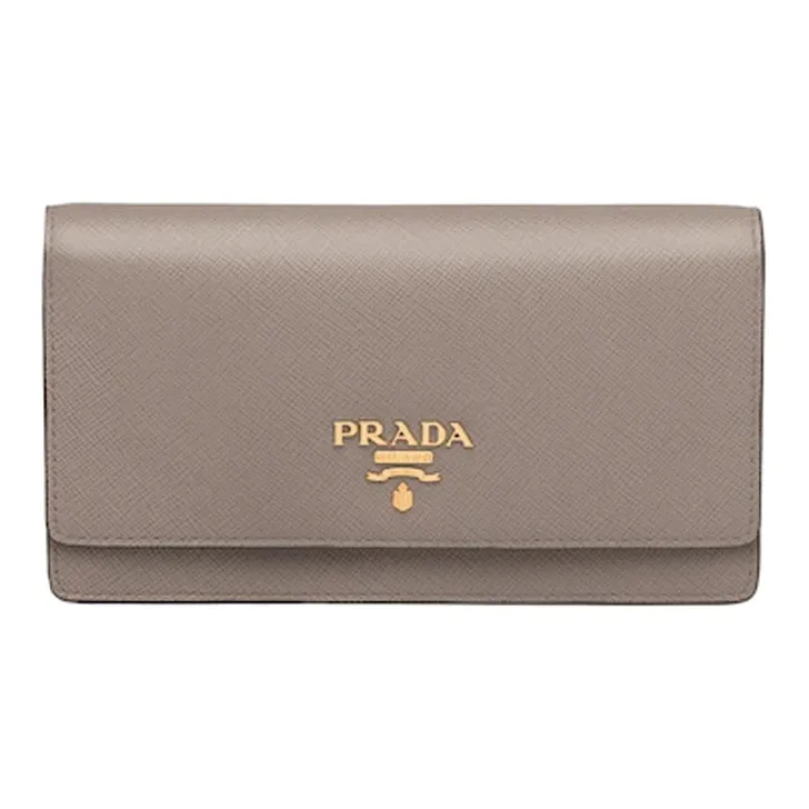 PRADA Saffiano Leather Handbag Shoulder Bags Mini Women's Clay Gray-0