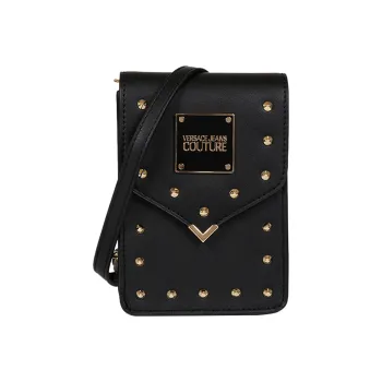 VERSACE Polyurethane Shoulder Bag Crossbody Bag Women's Black