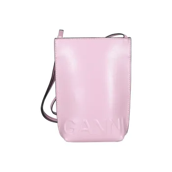GANNI Recycled Leather Bonded Polyester Shoulder Bag Women's Pink