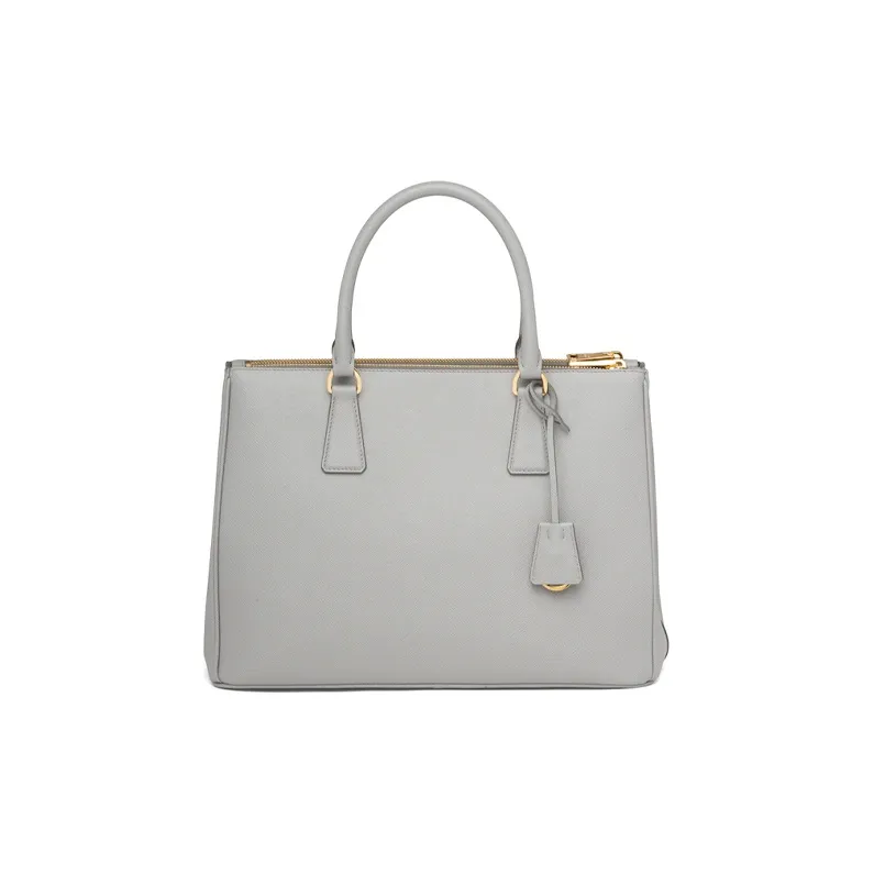 PRADA Saffiano Leather Shoulder Bag Women's Cloud Gray-1