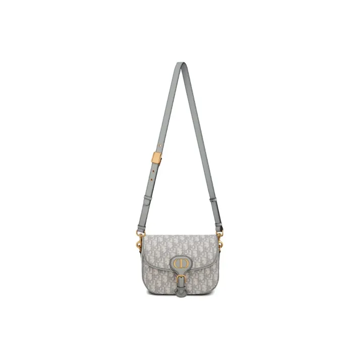DIOR Bobby Canvas Shoulder Bag Crossbody Bag Women's Gray-4