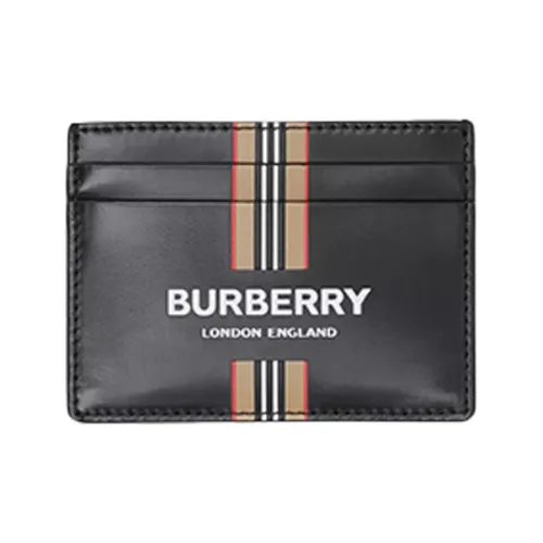 Burberry Logo Print Canvas Card Case Black