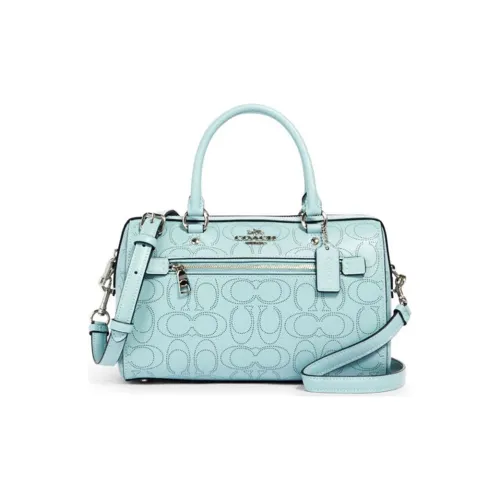 COACH Rowan Cow Leather Shoulder Bag, Crossbody Bag, Handbag Large Size Women's Aqua Green
