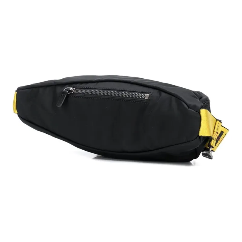 OFF WHITE Polyurethane Crossbody Bag, Sling Bag, Fanny Pack Unisex Black-1