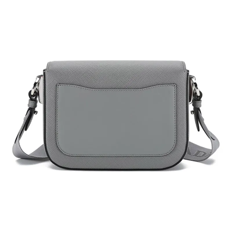 PRADA Leather Crossbody Bag Shoulder Bag Women's Slate Gray-3