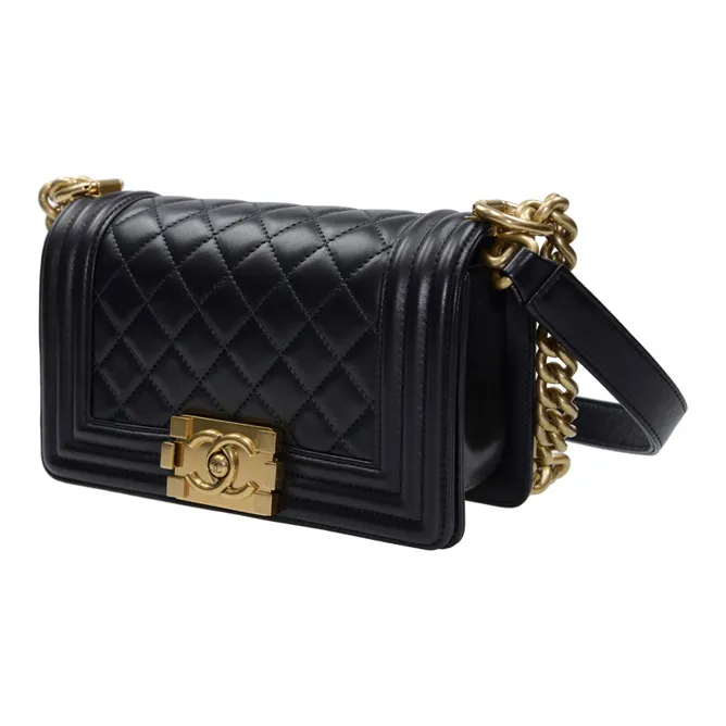 CHANEL LEBOY Calfskin Shoulder Bag, Crossbody Bag Trumpets Women's Black-1