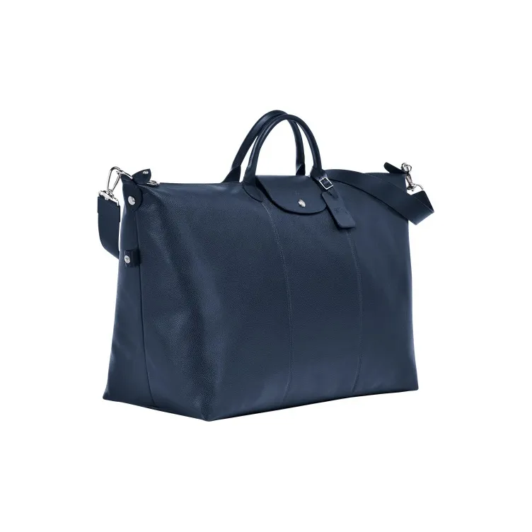 LONGCHAMP Le Foulonné Cow Leather Travel Bag Large Size Unisex Marine Blue-1
