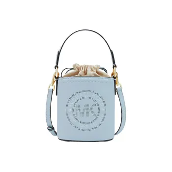 MICHAEL KORS Aidy Cow Leather Bucket Bag Handbag Shoulder Bag Crossbody Bag Small Size Women's Light Blue