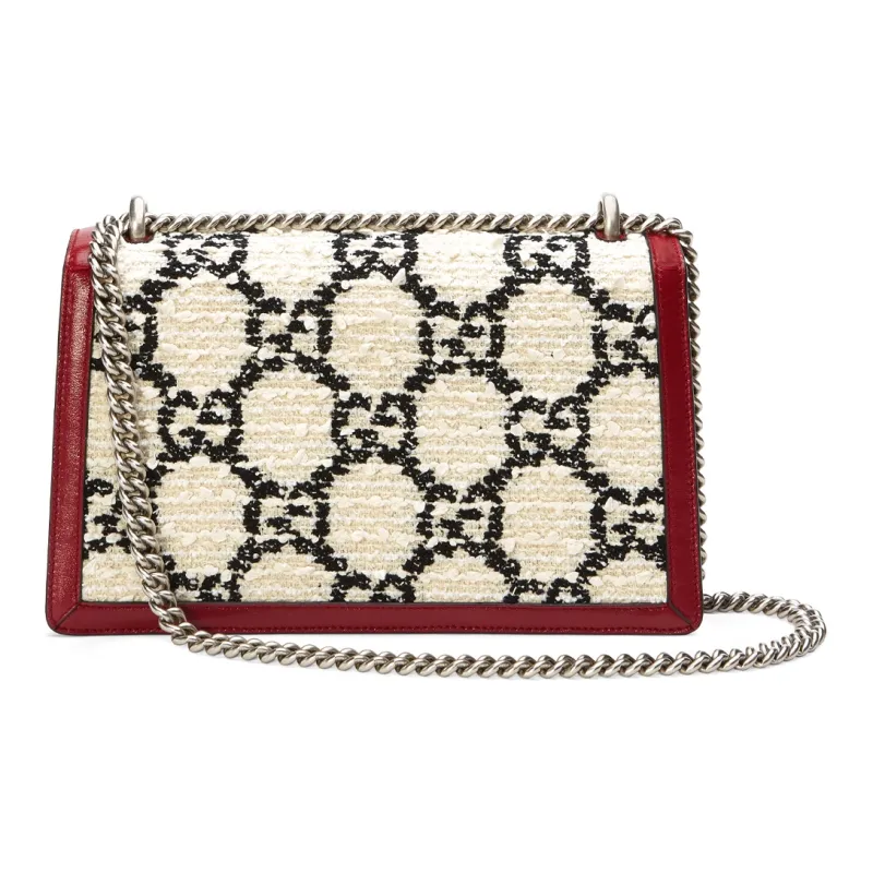 GUCCI Tweed With Leather Crossbody Bag, Shoulder Bag Women's-1
