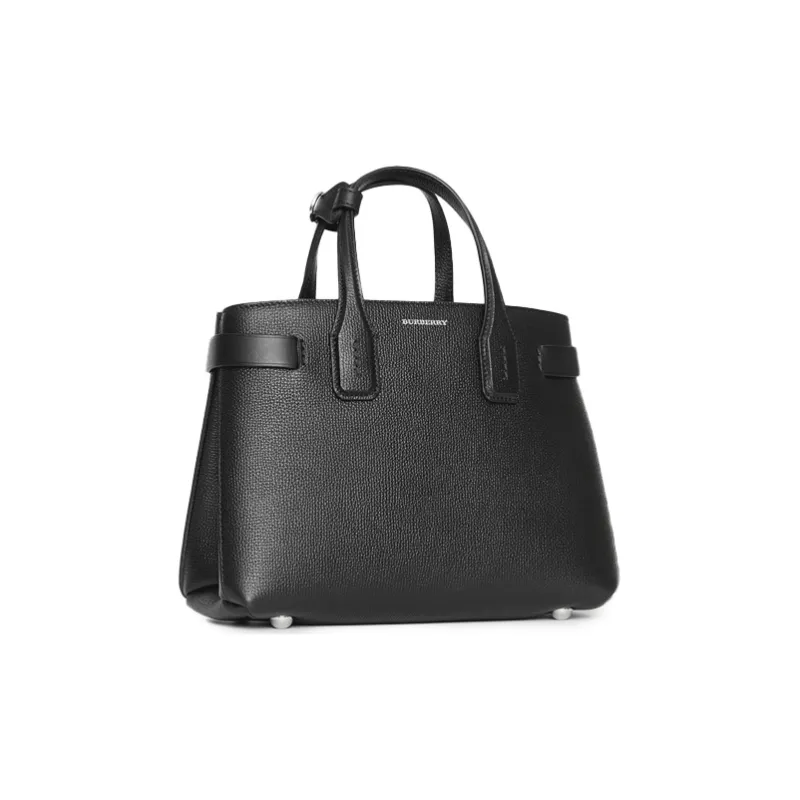 Burberry Plaid Patchwork Handbag Shoulder Bag Small Size Women's Black-2