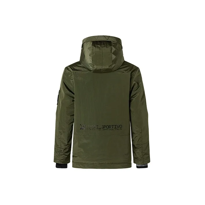 Kappa Solid Color Letters Hooded Puffer Jacket Men's-1
