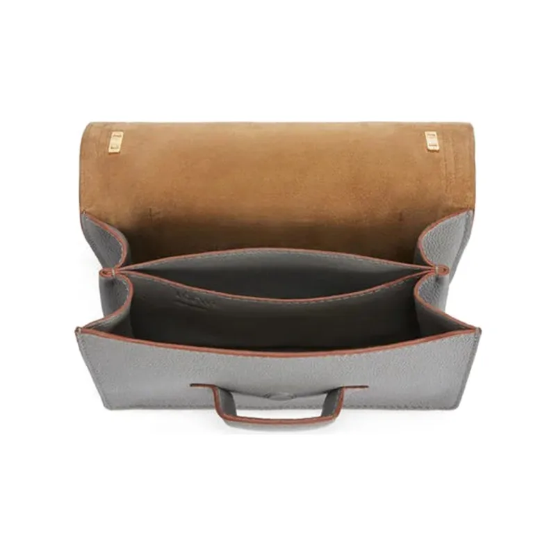 LOEWE Barcelona Soft Grained Calfskin Handheld One Shoulder Crossbody Bag Shoulder Bag Women's Smoke Gray-3