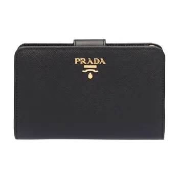 PRADA Leather Wallet Women's Black