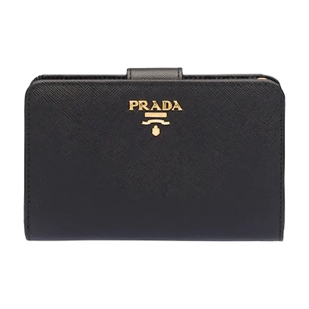 PRADA Leather Wallet Women's Black-0