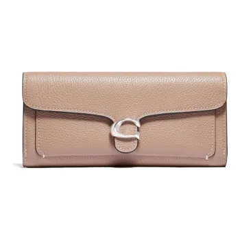 COACH Tabby Leather Long Card Holder, Wallet Women's Oat