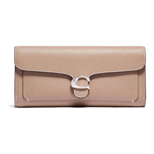 COACH Tabby Leather Long Card Holder, Wallet Women's Oat