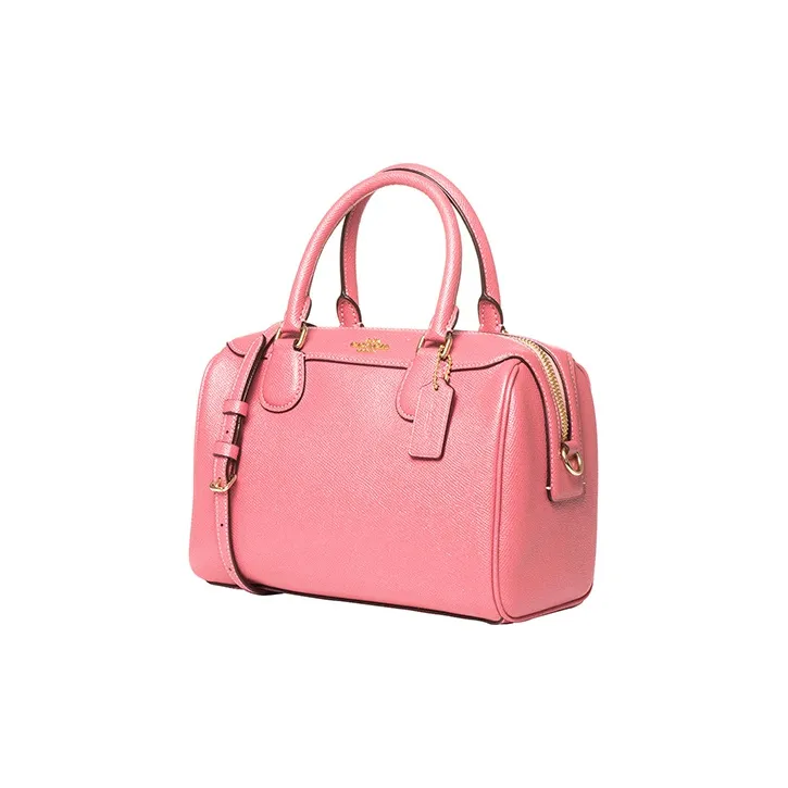 COACH Bennett Leather Crossbody Bag, Boston, One Shoulder Handbag Small Size Women's Cherry Blossom Pink Red-2