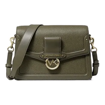 MICHAEL KORS Jessie Cow Leather Shoulder Bag Crossbody Bag Medium Size Women's Olive Green