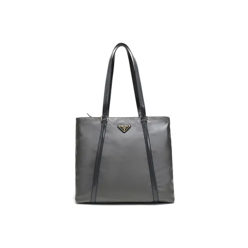 PRADA Fabric Tote Bag Shopping Bag Handbag Shoulder Bag Women's Slate Gray